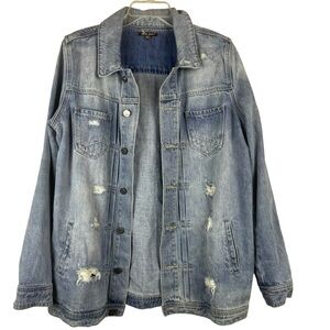 Dear John Distressed Oversized Denim Jean Jacket Women’s Size M
